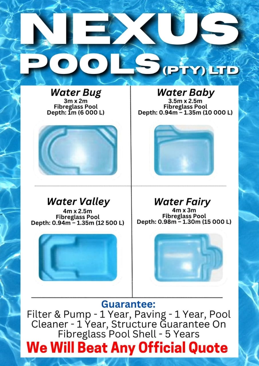 Fibreglass pool shapes and sizes